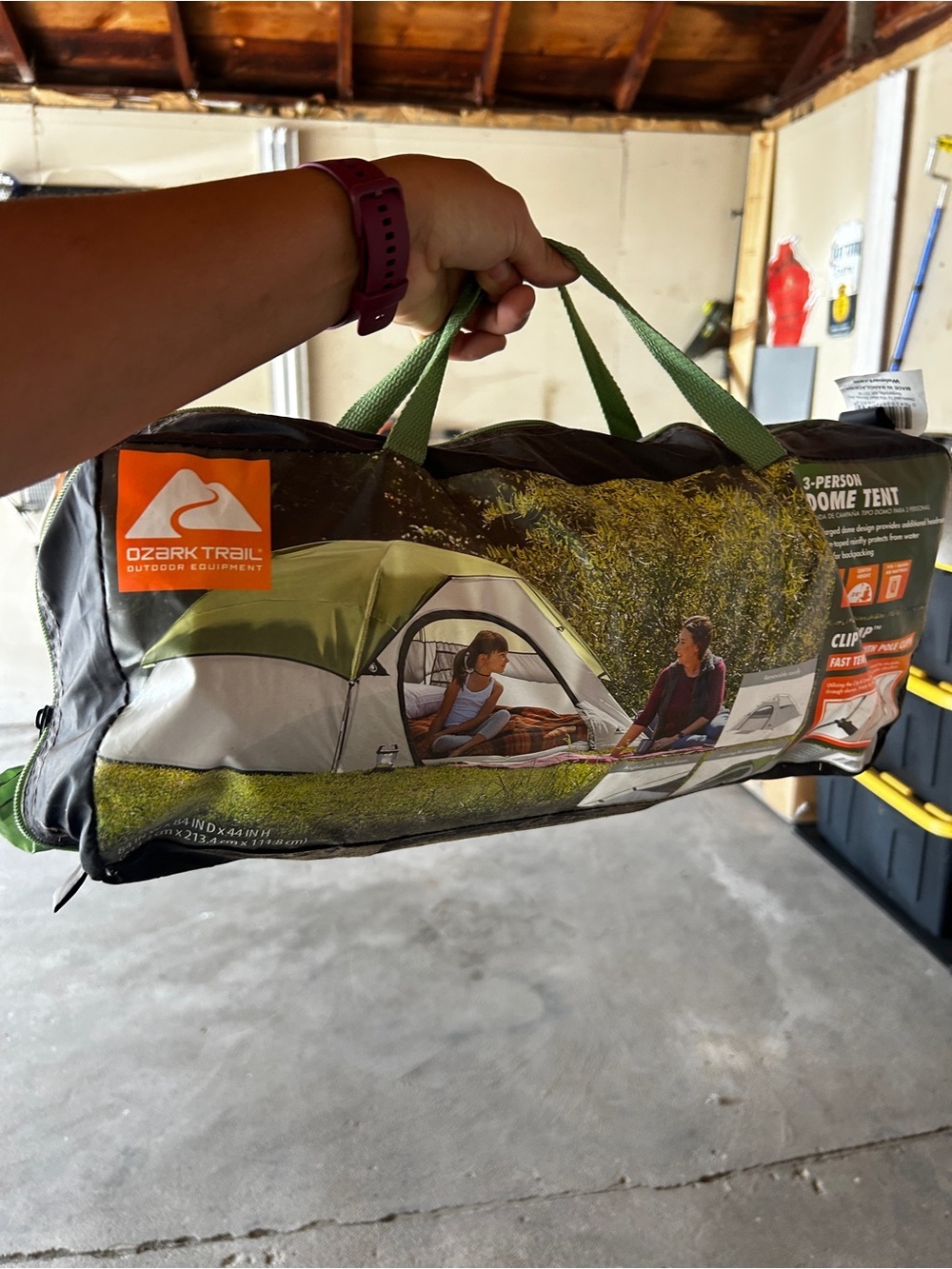 Ozark Trail Olive Green and Gray 3-Person Tent - Carry Bag Included